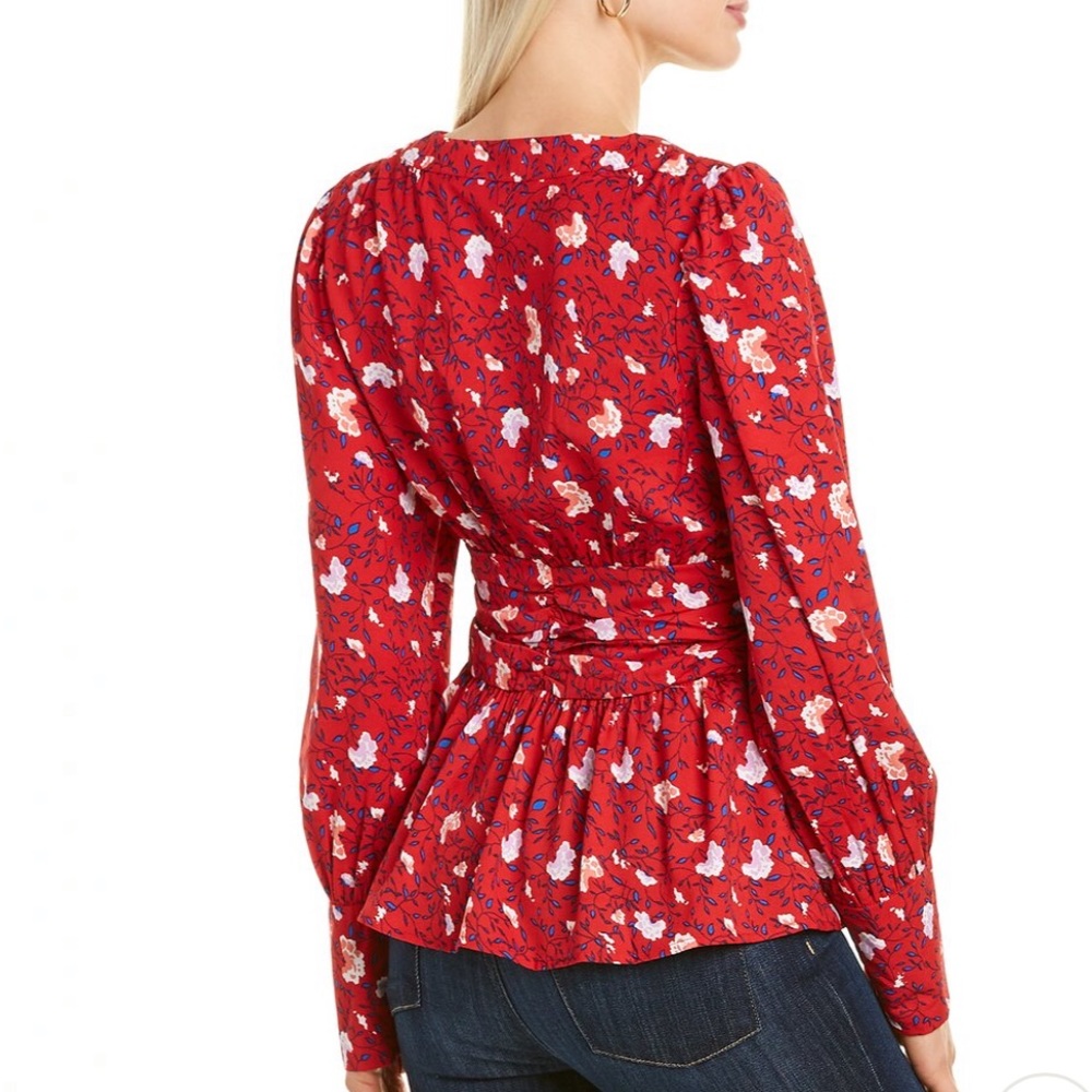 WALTER BAKER Clara Printed Peplum Blouse-NWT-XS - Picture 7 of 10